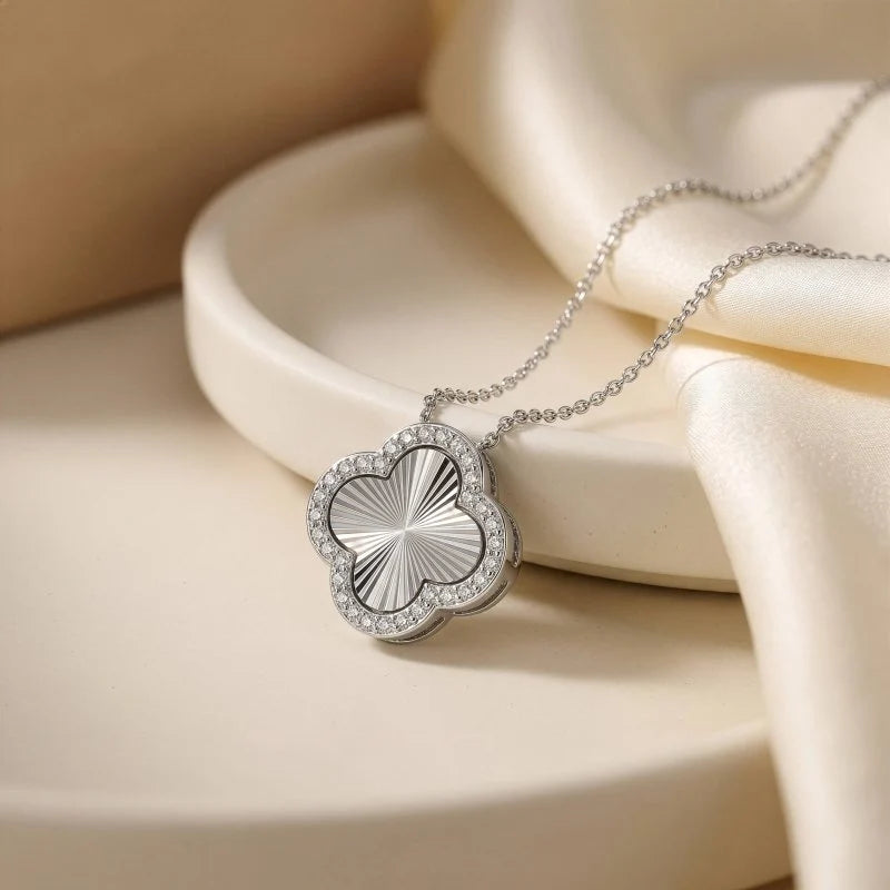 Sterling Silver Gold Vermeil clover Necklace